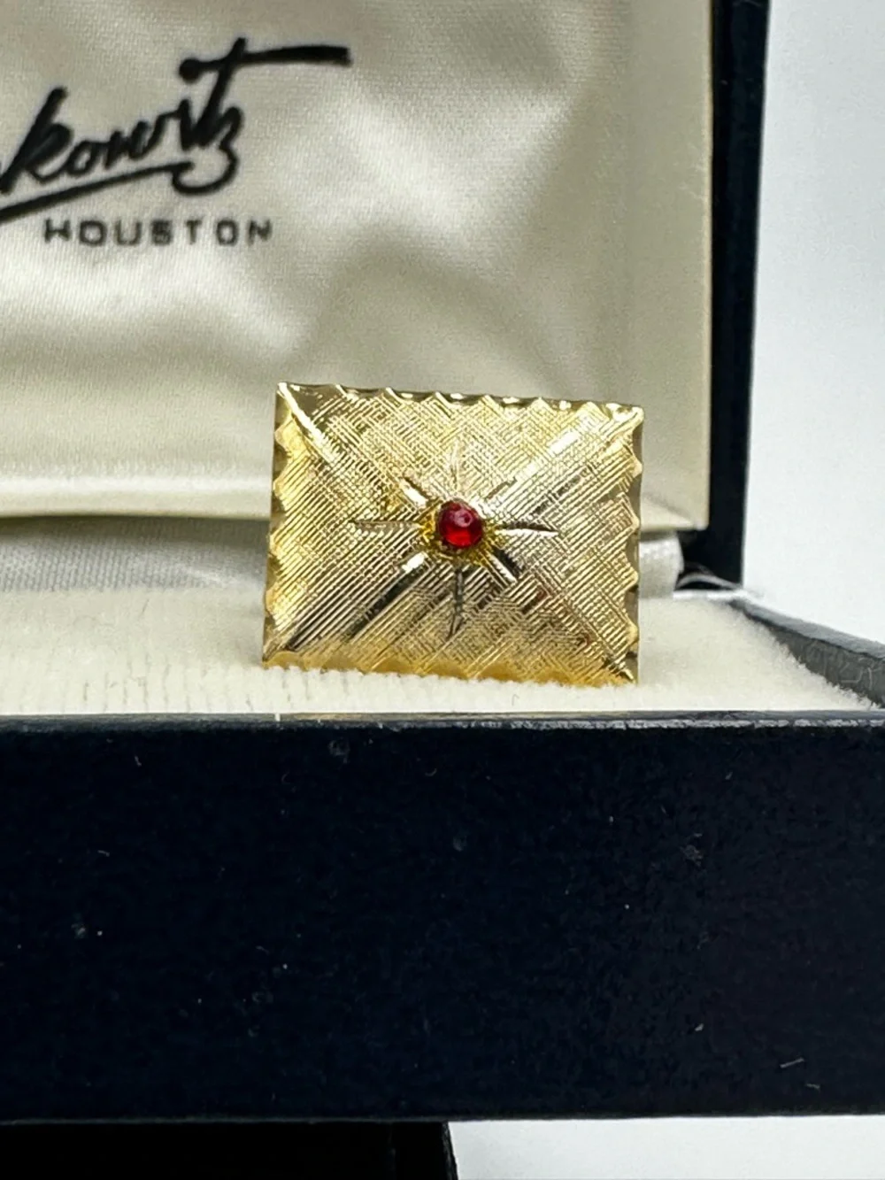 Sakowitz of Houston Goldtone Satin Finish Cufflinks
